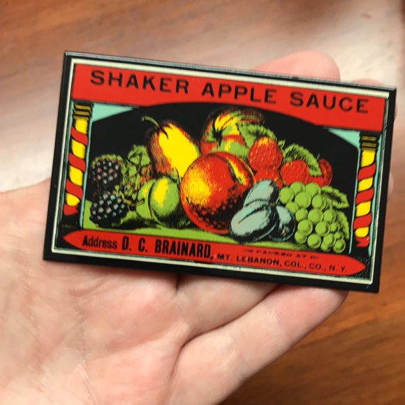 ANDE ROONEY Vintage Shaker Applesauce Brand Porcelain Enamel Refrigerator Magnet - Picture 3 of 4
